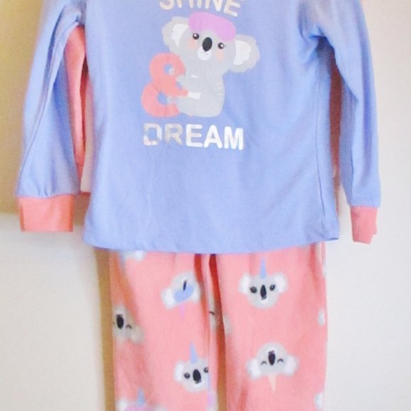 NWT!! Members Mark Girls 3 piece Fleece Pajama Set, Koala, Pink, Blue, Size 3T - Picture 3 of 12